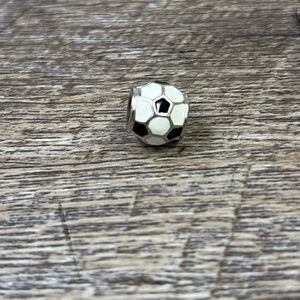925 Sterling Silver Enamel Soccer Ball Charm